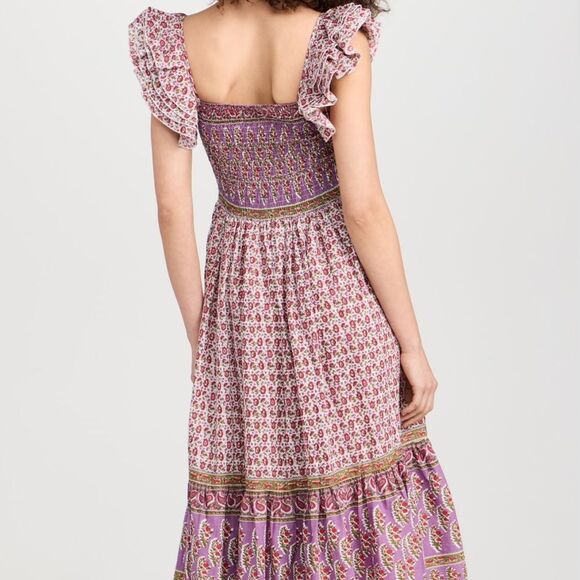 Mille Plus Olympic Heirloom Midi Dress mini floral Ruffle Cotton smocked Size XL - Picture 10 of 13